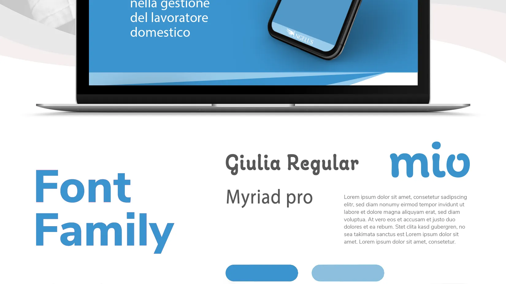 font family per l'applicazione mio